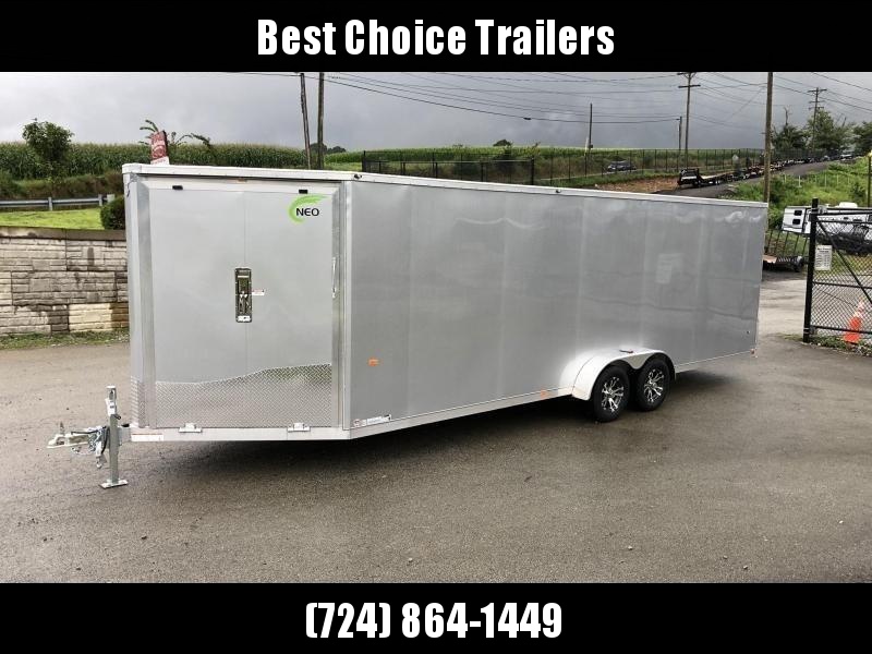 2021 Neo 7x28' NASF Aluminum Enclosed All-Sport Trailer 7000# GVW * 7' HEIGHT UTV PKG * SILVER EXTERIOR * FRONT/REAR NXP RAMP * VINYL WALLS * SPORT TIE DOWN SYSTEM * 16" O.C. FLOOR * PRO STAB JACKS * UPPER CABINET * ALUMINUM WHEELS * SCREWLESS * 1 PC RO 2021 Neo 7x28' NASF Aluminum Enclosed All-Sport Trailer 7000# GVW * 7' HEIGHT UTV PKG * SILVER EXTERIOR * FRONT/REAR NXP RAMP * VINYL WALLS * SPORT TIE DOWN SYSTEM * 16" O.C. FLOOR * PRO STAB JACKS * UPPER CABINET * ALUMINUM WHEELS * SCREWLESS * 1 PC RO