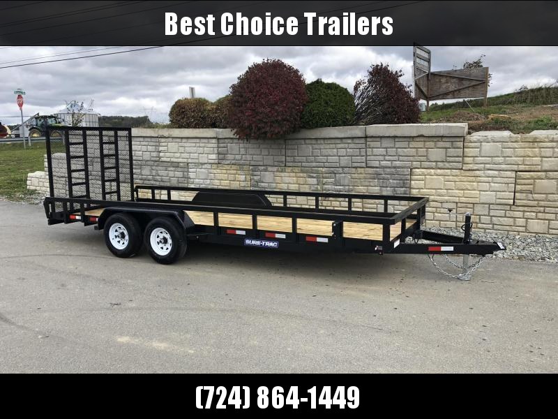 2021 Sure-Trac 7x20 Tube Top Utility Landscape Trailer 9900# GVW * PROFESSIONAL LANDSCAPE SERIES * HD REINFORCED GATE+SPRING ASSIST * 5" TONGUE & FRAME * 7K JACK * 2X3" TUBE TOP RAIL * SPARE MOUNT * PROTECTED WIRING * TRIPLE TONGUE * STAKE POCKE 2021 Sure-Trac 7x20 Tube Top Utility Landscape Trailer 9900# GVW * PROFESSIONAL LANDSCAPE SERIES * HD REINFORCED GATE+SPRING ASSIST * 5" TONGUE & FRAME * 7K JACK * 2X3" TUBE TOP RAIL * SPARE MOUNT * PROTECTED WIRING * TRIPLE TONGUE * STAKE POCKE