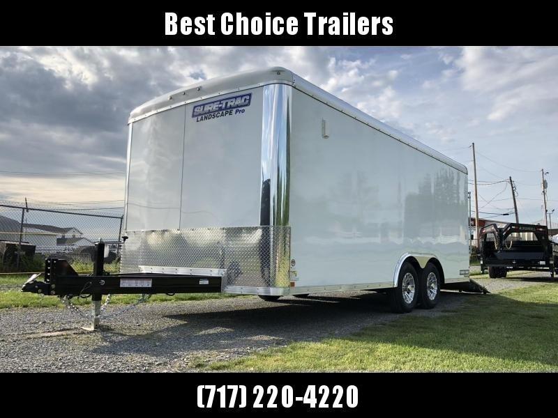 2021 Sure-Trac 8.5x18' Landscape Pro Enclosed Trailer 9900# GVW * WHITE EXTERIOR * 2X6" PLANK FLOOR * EXTENDED TONGUE * 5200# TORSION * INTEGRATED KNIFE EDGE * STEEL WORKBENCH * EXTENDED TONGUE * ADJUSTABLE COUPLER * DROP LEG JACK * HD GUSSETS/REINFORCEME 2021 Sure-Trac 8.5x18' Landscape Pro Enclosed Trailer 9900# GVW * WHITE EXTERIOR * 2X6" PLANK FLOOR * EXTENDED TONGUE * 5200# TORSION * INTEGRATED KNIFE EDGE * STEEL WORKBENCH * EXTENDED TONGUE * ADJUSTABLE COUPLER * DROP LEG JACK * HD GUSSETS/REINFORCEME