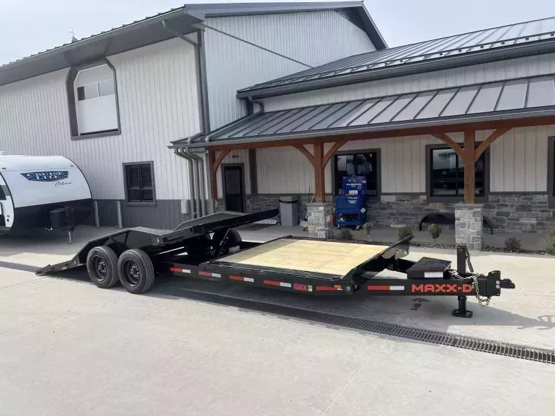 2026 MAXXD 102x22' G8X Full Deck Gravity Tilt Equipment Trailer 17500# GVW * DEXTER 8000# AXLES * 102" DECK / DRIVE OVER FENDERS * 17.5" 18-PLY TIRES * STOP/CONTROL VALVE * TORSION SUSPENSION * METALLIC GREY + PRIMER * 12" O.C C/M * TOOLBOX