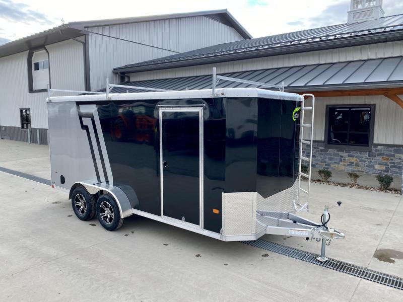 2022 NEO 7x16' NAC Aluminum Bullnose Enclosed Cargo Trailer * JD SLASH 2-TONE * LADDER RACKS AND ACCESS LADDER * BLACK AND SILVER * ALUMINUM WHEELS * 16" O.C. WALLS/CEILING * RAMP DOOR 2022 NEO 7x16' NAC Aluminum Bullnose Enclosed Cargo Trailer * JD SLASH 2-TONE * LADDER RACKS AND ACCESS LADDER * BLACK AND SILVER * ALUMINUM WHEELS * 16" O.C. WALLS/CEILING * RAMP DOOR