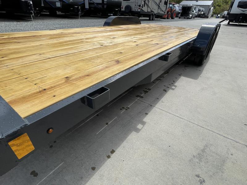 2025 Lamar 7x20 7000# Wood Deck Car Hauler Trailer * CHARCOAL * EXTRA STAKE POCKETS * 5" CHANNEL FRAME * COLD WEATHER HARNESS * REAR RAMPS f1TU246fdrki