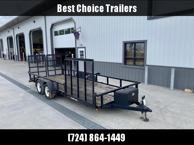 USED 2005 Top Brand 78x18' Tube Top Utility Landscape Trailer 7000# GVW * SIDE RAMP * TOOLBOX * SPLIT HD REAR GATE * STAKE POCKETS * AS-IS USED 2005 Top Brand 78x18' Tube Top Utility Landscape Trailer 7000# GVW * SIDE RAMP * TOOLBOX * SPLIT HD REAR GATE * STAKE POCKETS * AS-IS