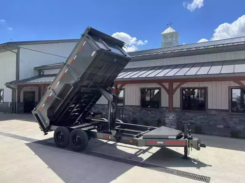 2026 MAXXD 7x14' DJX Dump Trailer 17500# GVW * 3' HIGH SIDES * DEXTER 8000# AXLES * 17.5" 18-PLY RUBBER * OVERSIZE 6X20 SCISSOR * 8"/15# I-BEAM FRAME * 12" O.C. C/M * WIRELESS REMOTE * COMBO GATE * HD TOP RAIL * DELUXE TARP * REAR JACKS