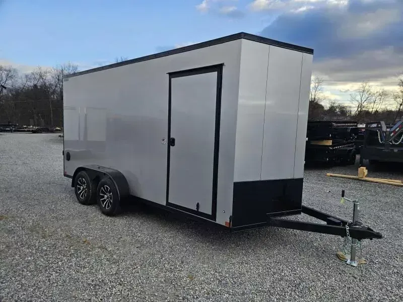 2026 ITI Cargo 7x16' Enclosed Cargo Trailer 7000# GVW * 7' HEIGHT - UTV * CHARCOAL BLACKOUT EXTERIOR * SCREWLESS .030 EXTERIOR * BLACK ALUMINUM WHEELS * 16" O.C. WALLS * 1 PC ROOF * TRUCKBED LINER ON TONGUE/SILLS * UNDERCOATED * MADE IN PENNSYLVANIA
