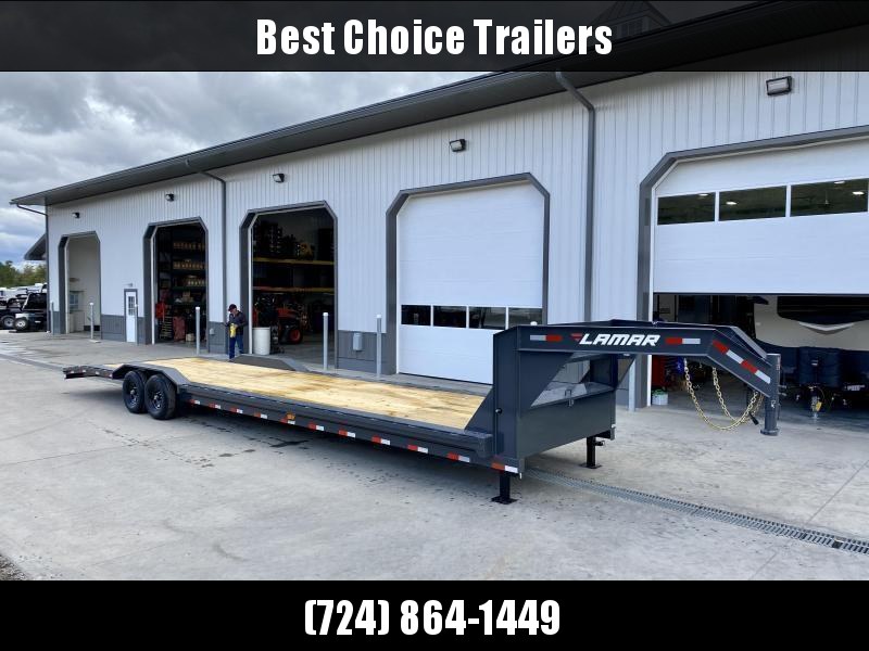 2022 Lamar 102x40' Gooseneck Car Hauler Trailer 16000# GVW * 8000# AXLES * 17.5" TIRES * 102" DECK * DRIVE OVER FENDERS * OVERLENGTH 7' SLIDE IN RAMPS * 4' DOVETAIL * RUBRAIL * SWIVEL JACKS * UNDER FRAME BRIDGE * DUAL JACKS * FULL TOOLBOX * CLEARANCE 2022 Lamar 102x40' Gooseneck Car Hauler Trailer 16000# GVW * 8000# AXLES * 17.5" TIRES * 102" DECK * DRIVE OVER FENDERS * OVERLENGTH 7' SLIDE IN RAMPS * 4' DOVETAIL * RUBRAIL * SWIVEL JACKS * UNDER FRAME BRIDGE * DUAL JACKS * FULL TOOLBOX * CLEARANCE
