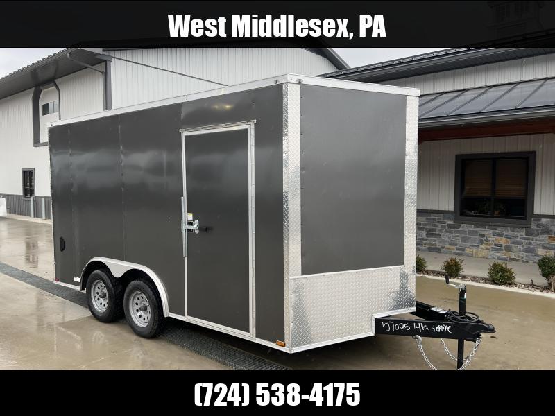 2025 Quality 8.5x14' Enclosed Car Hauler Trailer 7000# GVW * SILVER EXTERIOR * HD RAMP DOOR * PLYWOOD WALLS & FLOORS * TUBE WALL AND CEILING STUDS * LED LIGHTS * 16" O.C. WALL AND FLOORS * RV DOOR * V-NOSE 1750183923