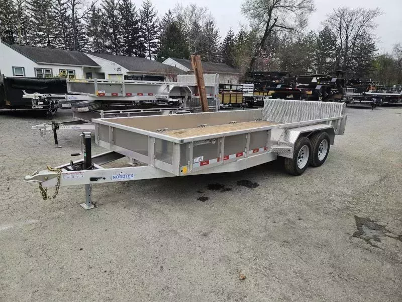 2026 Nordtek 7x14' Aluminum HD Utility Trailer 7000# GVW * BI FOLD GATE * SOLID SIDES * ALUMINUM WHEELS * 4" CHANNEL FULL WRAP TONGUE * 16" O.C. CROSSMEMBERS * TIE DOWNS * DROP LEG JACK