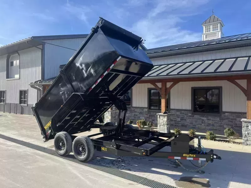 2026 Big Tex Trailers 14LX 7x14' High Side Dump Trailer 14000# GVW * 4' HIGH SIDES * SCISSOR HOIST * 2X3" TUBE TOP RAIL * UNDERMOUNT RAMPS * COMBO GATE * 10 GA SIDES * TARP KIT * REAR STABILIZER JACKS