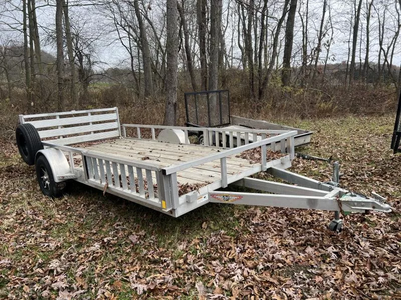 USED 2020 H and H Trailer 7X14 2990 GVW ALUMINUM UTILITY TRAILER * ATV SIDE RAMPS * BI-FOLD GATE * TRIPLE TUB TOUNGE * 
