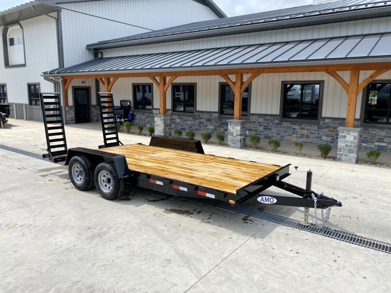 2025 AMO 7x16' Equipment Trailer 9990# GVW * ALL LED LIGHTS * STAND UP RAMPS * BEAVERTAIL * STACKED 5" CHANNEL TONGUE/FRAME * DROP LEG JACK * REMOVABLE FENDERS