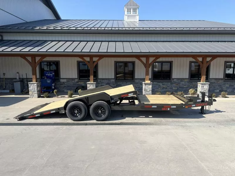 2026 MAXXD 7x22' G6X Gravity Tilt Equipment Trailer 14000# GVW * 16+6' SPLIT DECK * TORSION SUSPENSION * TOOLBOX * STOP/CONTROL VALVE * METALLIC GREY + PRIMER * RUBRAIL/STAKE POCKETS/D-RINGS