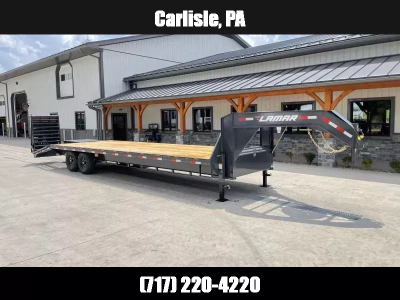 2026 Lamar Trailers 102x40' HD Gooseneck Deckover Trailer 14000# GVW * 12" I-BEAM * FULL WIDTH RAMPS * FRONT TOOLBOX * DUAL JACKS * CHARCOAL 1759349558