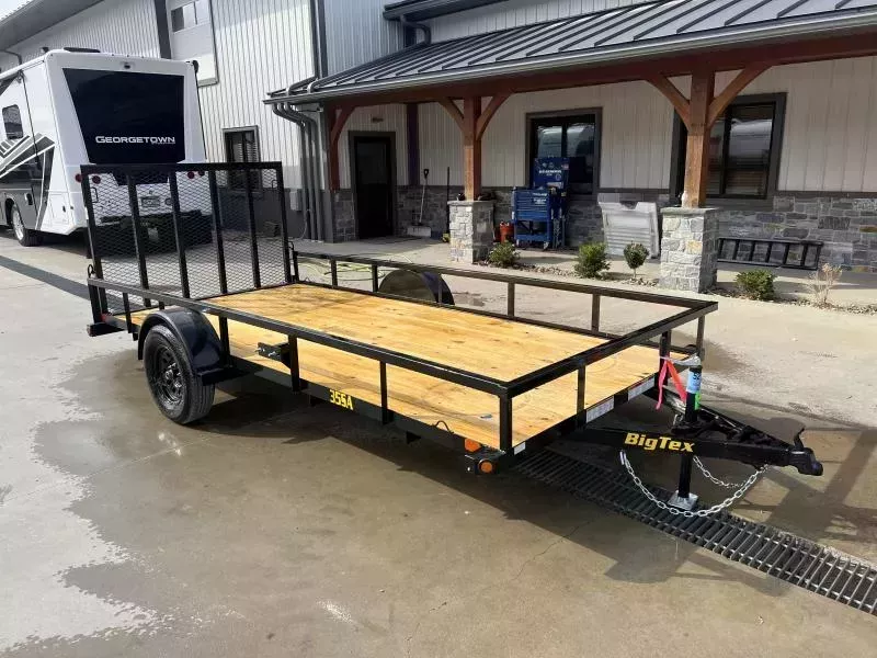 2026 Big Tex Trailers 35SA 77"x14' Tube Top Landscape Utility Trailer 2995# GVW * 77" WIDTH * 2X2" TUBE TOPRAIL * SETBACK JACK * (4) TIE DOWNS * LED LIGHTS * SPARE MOUNT