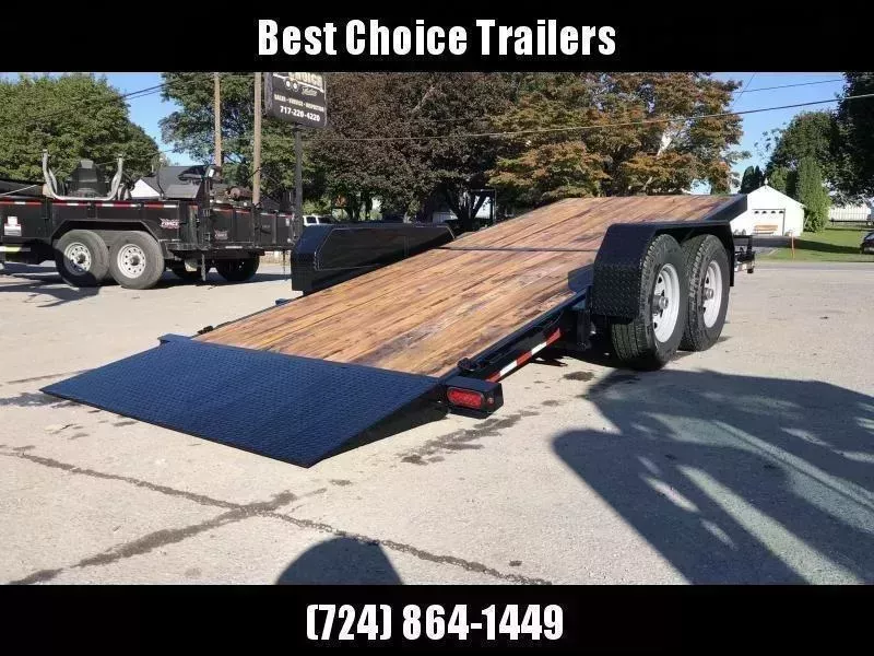 2026 Sure-Trac 7x18' Gravity Tilt Equipment Trailer 14000# GVW * 12K JACK * DROP AXLES/LOW LOAD ANGLE * RUBRAIL/STAKE POCKETS/D-RINGS * HD FENDERS * ADJUSTABLE CAST COUPLER * SPARE MOUNT