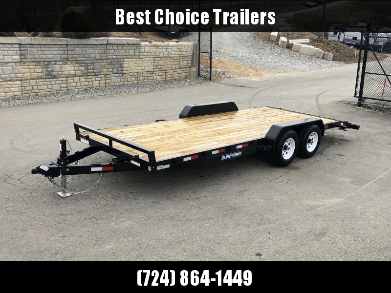 2021 Sure-Trac 7x20' Wood Deck Car Hauler 9900# GVW * REAR SLIDE OUT PUNCH PLATE FINGERJOINTED RAMPS * DIAMOND PLATE FENDERS * SEALED WIRING HARNESS * SET BACK JACK * STAKE POCKETS/D-RINGS * DIAMOND PLATE DOVETAIL 2021 Sure-Trac 7x20' Wood Deck Car Hauler 9900# GVW * REAR SLIDE OUT PUNCH PLATE FINGERJOINTED RAMPS * DIAMOND PLATE FENDERS * SEALED WIRING HARNESS * SET BACK JACK * STAKE POCKETS/D-RINGS * DIAMOND PLATE DOVETAIL