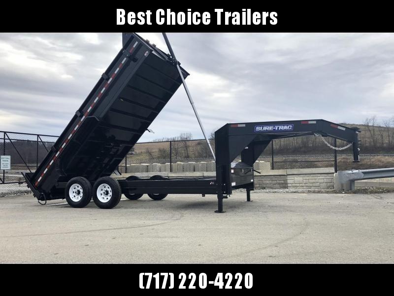 2020 Sure-Trac 7x16' 16000# Low Profile HD GOOSENECK Dump Trailer * TELESCOPIC HOIST * 8000# AXLE UPGRADE * TARP KIT 2020 Sure-Trac 7x16' 16000# Low Profile HD GOOSENECK Dump Trailer * TELESCOPIC HOIST * 8000# AXLE UPGRADE * TARP KIT