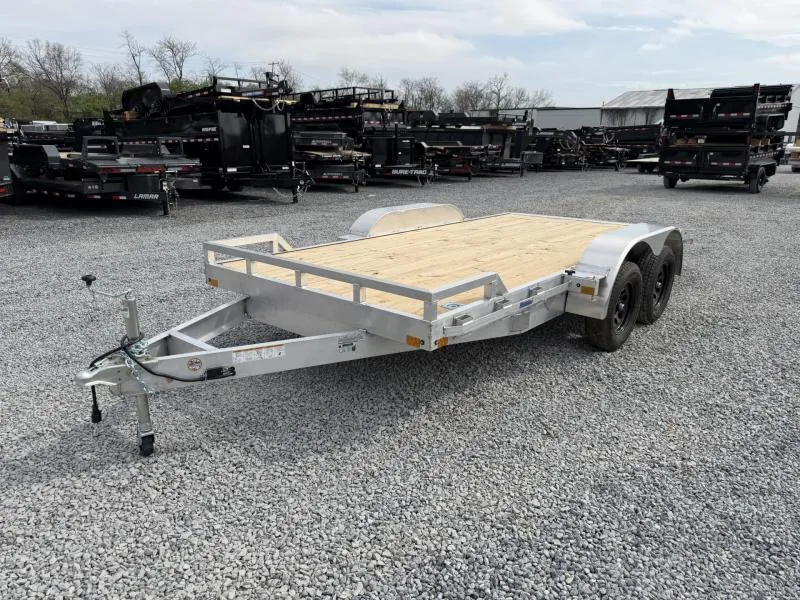 2026 Mission 7x16' Aluminum Car Hauler Trailer 7000# GVW * ALUMINUM FRAME * REMOVABLE FENDERS * RECESSED D-RINGS/STAKE POCKETS/RUBRAIL * OVERLENGTH 6' SLIDE OUT RAMPS * 2' DOVETAIL