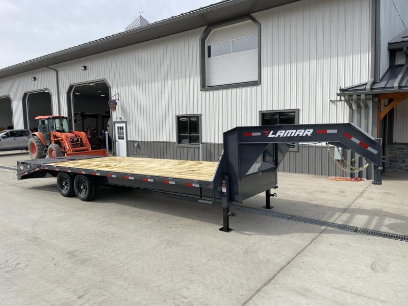 2020 Lamar Trailers 102x28' HD Gooseneck Deckover Trailer 14000# GVW * 12" I-BEAM * FLIPOVER RAMPS * FRONT TOOLBOX * DUAL JACKS * CHARCOAL 2020 Lamar Trailers 102x28' HD Gooseneck Deckover Trailer 14000# GVW * 12" I-BEAM * FLIPOVER RAMPS * FRONT TOOLBOX * DUAL JACKS * CHARCOAL