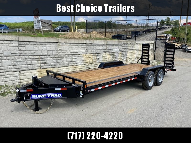 2021 Sure-Trac 7x22' Equipment Trailer 20000# GVW * 10000# AXLE UPGRADE * 17.5" 16-PLY RUBBER * OIL BATH HUBS * HD COUPLER * 12K JACK * RUBRAIL/STAKE POCKETS/D-RINGS * SPARE MOUNT * HD 4" CHANNEL STAND UP RAMPS W/ SPRING ASSIST * TOOLBOX 2021 Sure-Trac 7x22' Equipment Trailer 20000# GVW * 10000# AXLE UPGRADE * 17.5" 16-PLY RUBBER * OIL BATH HUBS * HD COUPLER * 12K JACK * RUBRAIL/STAKE POCKETS/D-RINGS * SPARE MOUNT * HD 4" CHANNEL STAND UP RAMPS W/ SPRING ASSIST * TOOLBOX