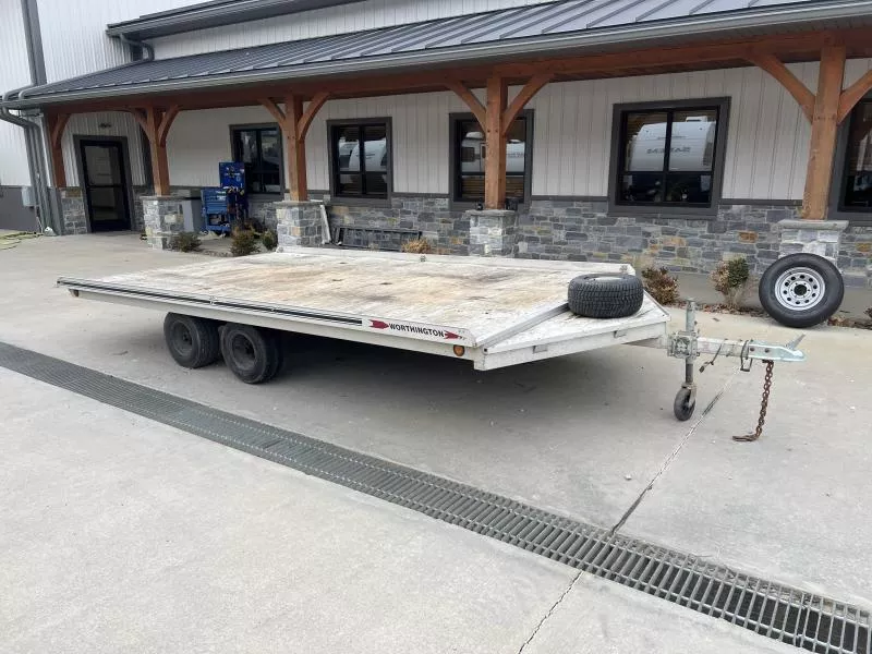 USED Worthington 8x14' Tandem Axle Aluminum Utility Trailer 4400 GVW * IDEAL FOR ROUGHLY 4 LARGE ATV'S OR SNOWMOBILES