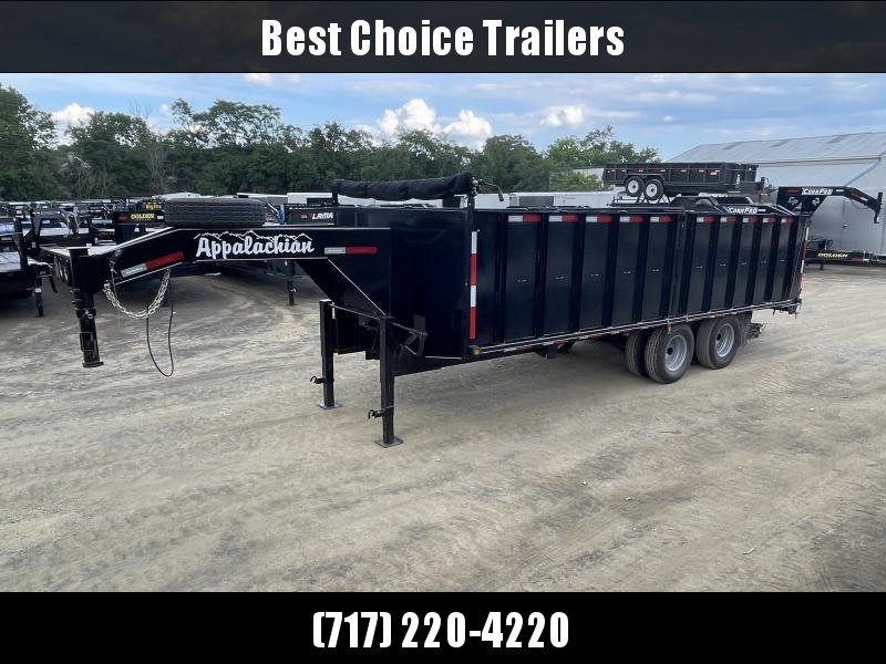 2022 Appalachian Gooseneck Deckover Dump Trailer 25000# GVW * TANDEM DUAL * TARP * 4' REMOVABLE SIDES * 7GA FLOOR * RAMPS * COAL SHOOT 2022 Appalachian Gooseneck Deckover Dump Trailer 25000# GVW * TANDEM DUAL * TARP * 4' REMOVABLE SIDES * 7GA FLOOR * RAMPS * COAL SHOOT