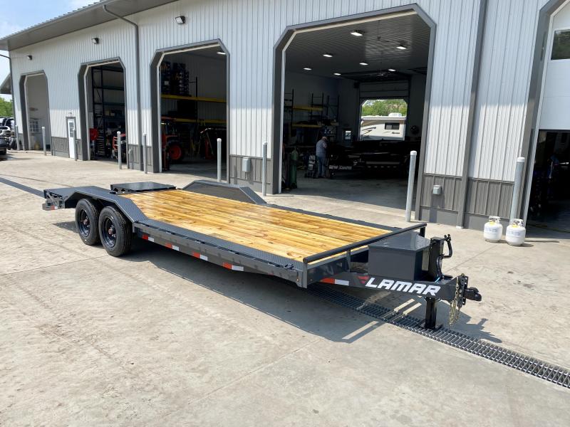 2021 Lamar 102x22' Equipment Trailer 16000# GVW * FULL WIDTH RAMPS * CHARCOAL * 102" DECK * DRIVE OVER FENDERS * CHARCOAL * D-RINGS * 8K AXLES * 17.5" RUBBER * OIL BATH HUBS * TOOLBOX 2021 Lamar 102x22' Equipment Trailer 16000# GVW * FULL WIDTH RAMPS * CHARCOAL * 102" DECK * DRIVE OVER FENDERS * CHARCOAL * D-RINGS * 8K AXLES * 17.5" RUBBER * OIL BATH HUBS * TOOLBOX