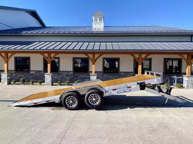 2026 Sure Trac 7x22' Aluminum Power Tilt Car Hauler Trailer 14000# GVW * POWER TILT * ALUMINUM TOOLBOX * 8" CHANNEL FRAME * REMOVABLE FENDERS * ALUMINUM WHEELS * 12K DROP JACK * ADJUSTABLE COUPLER * 4" CHANNEL CROSSMEMBERS