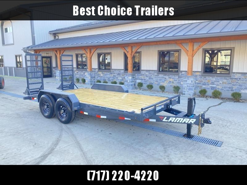 2021 Lamar 7x18' Equipment Trailer 14000# GVW * DELUXE OVERWIDTH RAMPS W/ HEAVY MESH * CHARCOAL POWDERCOAT * RUBRAIL/STAKE POCKETS/PIPE SPOOLS/D-RINGS * REM FENDERS * 12K JACK * CAST COUPLER * SPRING ASSIST * COLD WEATHER HARNESS * DIA PLATE DOVETAIL 2021 Lamar 7x18' Equipment Trailer 14000# GVW * DELUXE OVERWIDTH RAMPS W/ HEAVY MESH * CHARCOAL POWDERCOAT * RUBRAIL/STAKE POCKETS/PIPE SPOOLS/D-RINGS * REM FENDERS * 12K JACK * CAST COUPLER * SPRING ASSIST * COLD WEATHER HARNESS * DIA PLATE DOVETAIL