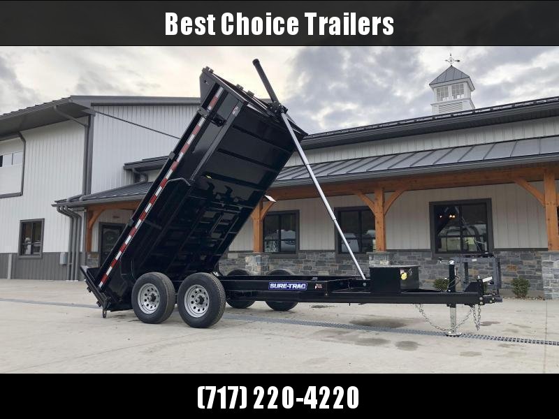 2022 Sure-Trac 6x12' Dump Trailer 9900# GVW * TELESCOPIC HOIST UPGRADE * ADJUSTABLE COUPLER * UNDERMOUNT RAMPS * COMBO GATE * 7K DROP LEG JACK * FRONT/REAR BULKHEAD * INTEGRATED KEYWAY * SPARE MOUNT * HD FENDERS * 4" TUBE BEDFRAME 2022 Sure-Trac 6x12' Dump Trailer 9900# GVW * TELESCOPIC HOIST UPGRADE * ADJUSTABLE COUPLER * UNDERMOUNT RAMPS * COMBO GATE * 7K DROP LEG JACK * FRONT/REAR BULKHEAD * INTEGRATED KEYWAY * SPARE MOUNT * HD FENDERS * 4" TUBE BEDFRAME