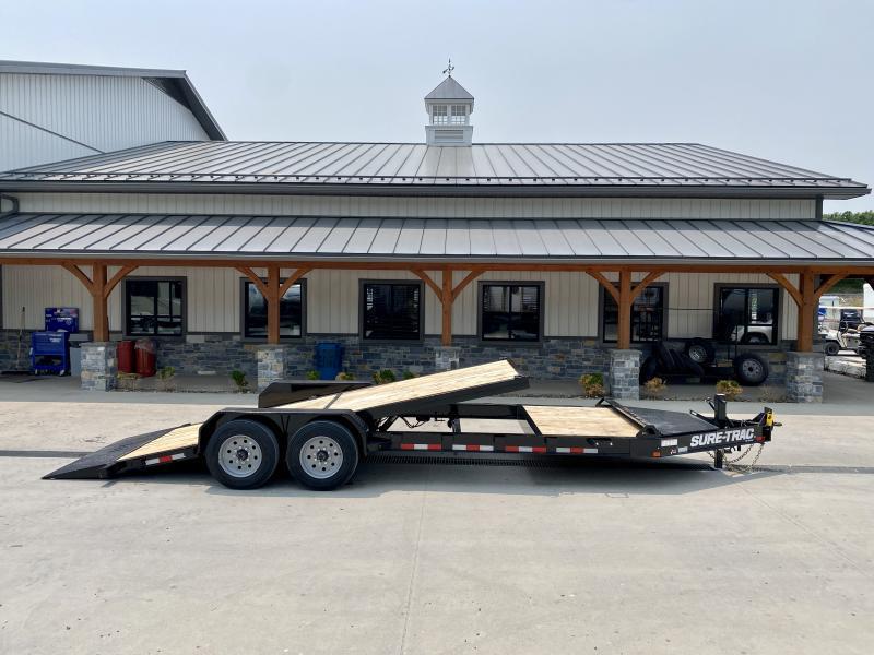2025 Sure Trac 7x22' Pro Series I-Beam Gravity Tilt Equipment Trailer 22000# GVW * 10000# TORSION AXLE UPGRADE * 16+6' SPLIT DECK * 17.5" 16-PLY RUBBER * 3 3/8" BRAKES * 8" I-BEAM FRAME * OVERSIZE TOOLBOX * HD COUPLER * 12K 2-SPEED JACK * EXTENDED TONGUE