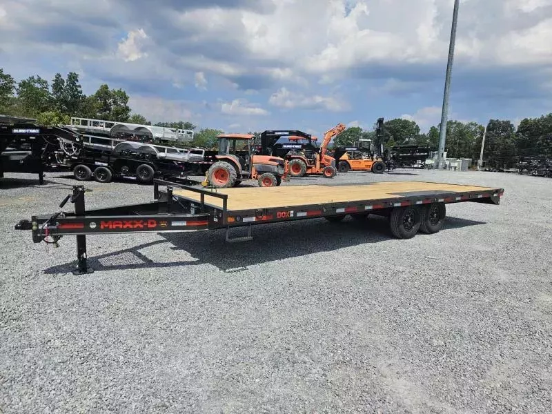 2026 MAXXD 102x20' DOX Deckover Flatbed Trailer 14000# GVW * DEXTER AXLES * SLIDE IN RAMPS * I-BEAM FRAME * WET BLACK POWDERCOAT * TOOL TRAY