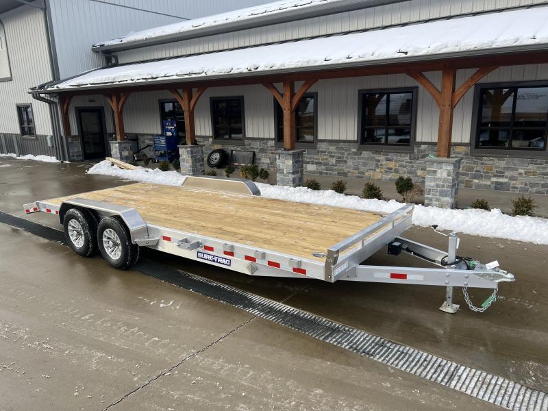 2025 Sure-Trac 7x22' Aluminum Wood Deck Car Hauler 9900# GVW * SWIVEL D-RINGS * REAR SLIDE OUT POOCH PLATE RAMPS * SEALED WIRING HARNESS * STAKE POCKETS * 2' DOVETAIL * ALUMINUM WHEELS * SPARE TIRE MOUNT