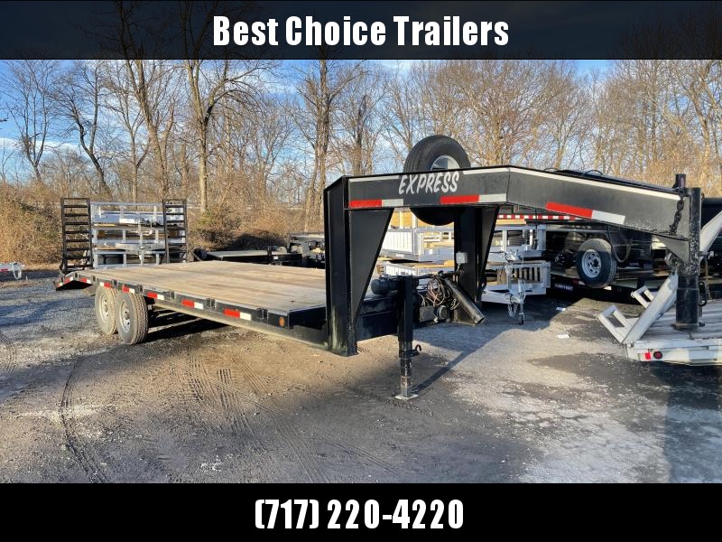 USED 2002 Express 102x24 Gooseneck Flatbed Trailer * WINCH * I-BEAM USED 2002 Express 102x24 Gooseneck Flatbed Trailer * WINCH * I-BEAM