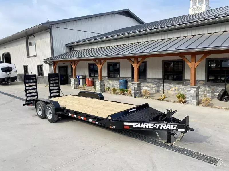 2026 Sure-Trac 7x22' Pro Series I-Beam Equipment Trailer 17600# GVW * 8000# AXLES * 17.5" 16-PLY TIRES * I-BEAM FRAME * OVERSIZE TOOLBOX W/ LIGHT * 12K 2-SPEED JACK * DELUXE OVERWIDTH 4" CHANNEL RAMPS W/ MESH * HD FENDERS * HD COUPLER * EXTENDED TONGUE