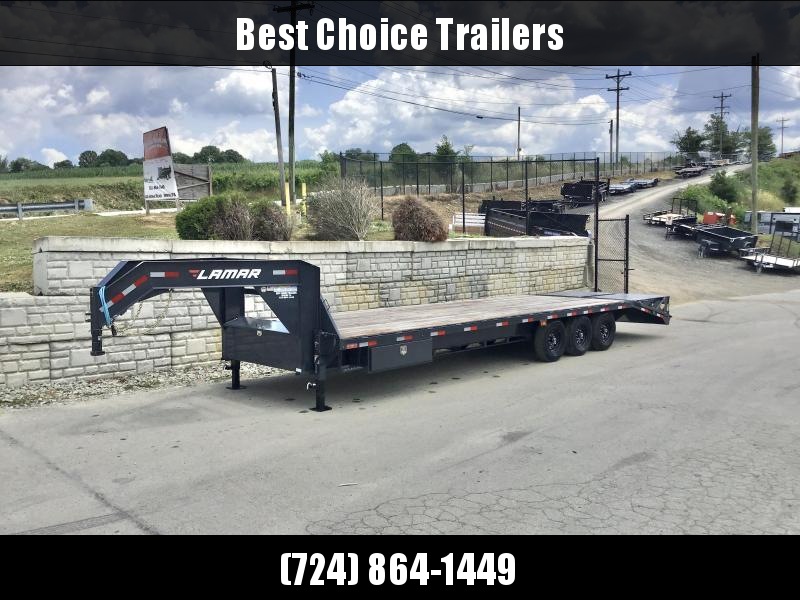 2021 Lamar 102x30' Gooseneck Beavertail Deckover Trailer 21000# GVW * FULL WIDTH (STAND UP OR FLIPOVER) RAMPS * 12" I-BEAM FRAME * FRONT TOOLBOX * DUAL JACKS * CHARCOAL * 16" O.C. C/M * RUBRAIL/STAKE POCKETS/PIPE SPOOLS * 4X8" TUBE BUMPE 2021 Lamar 102x30' Gooseneck Beavertail Deckover Trailer 21000# GVW * FULL WIDTH (STAND UP OR FLIPOVER) RAMPS * 12" I-BEAM FRAME * FRONT TOOLBOX * DUAL JACKS * CHARCOAL * 16" O.C. C/M * RUBRAIL/STAKE POCKETS/PIPE SPOOLS * 4X8" TUBE BUMPE
