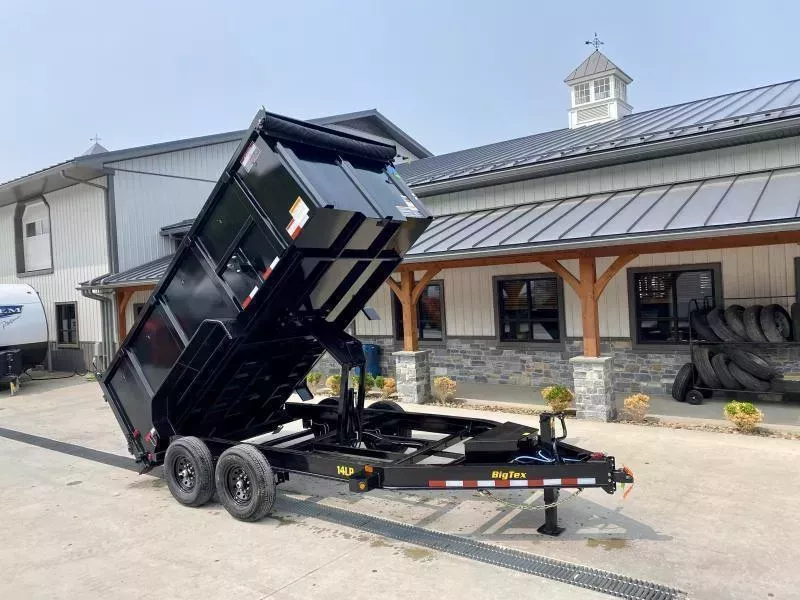 2026 Big Tex Trailers 14LP 7x14' High Side Low Profile Dump Trailer 14000# GVW * 4' HIGH SIDES * DEXTER AXLES * SCISSOR HOIST * 8" I-BEAM FRAME * UNDERMOUNT RAMPS * COMBO GATE * 12K JACK * TARP KIT * REAR STABILIZER JACKS