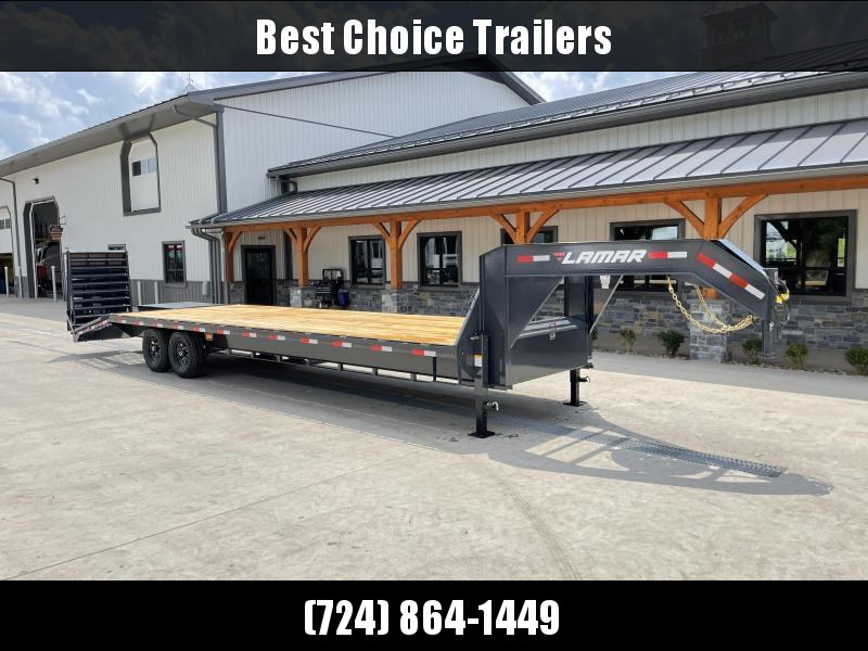 2022 Lamar Trailers 102x36' HD Gooseneck Deckover Trailer 14000# GVW * 12" I-BEAM * FULL WIDTH RAMPS * FRONT TOOLBOX * DUAL JACKS * CHARCOAL 2022 Lamar Trailers 102x36' HD Gooseneck Deckover Trailer 14000# GVW * 12" I-BEAM * FULL WIDTH RAMPS * FRONT TOOLBOX * DUAL JACKS * CHARCOAL