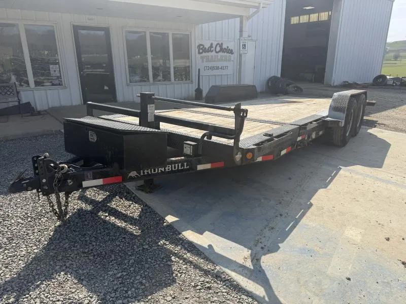 USED Iron Bull 7X16+4 14,000 GVW Equipment TILT Trailer * ADJUSTABLE COUPLER * TOOLBOX * D-RINGS * STAKE POCKETS AND RUB RAILS *