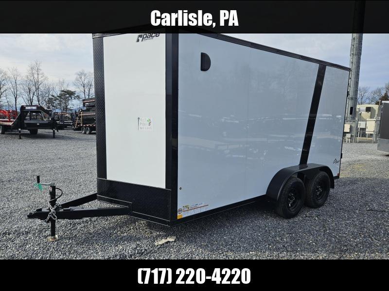 2025 Pace American 7x14' Enclosed Cargo Trailer 7000# GVW * .080 POLYCOR SCREWLESS EXTERIOR * SILVER BLACKOUT EXTERIOR * 7' HEIGHT * 1 PIECE ALUMINUM ROOF * UNDERCOATING * RAMP DOOR * LED'S * RADIALS