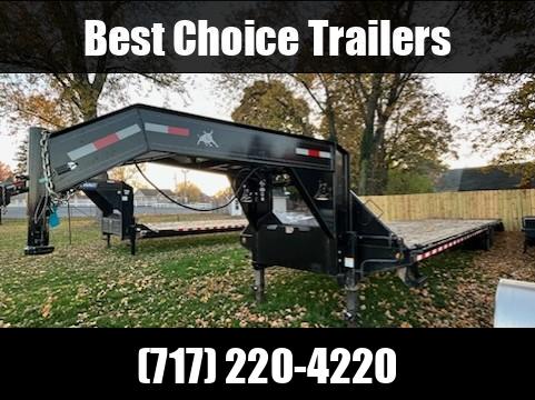 USED 2021 Ironbull 102x40' Gooseneck Beavertail Deckover Trailer 24000# GVW * 12K DEXTER AXLES * HDSS SUSPENSION * FULL WIDTH RAMPS * PIERCED FRAME * SPARE TIRE * UNDER FRAME BRIDGE * TORQUE TUBE * HDSS SUSPENSION