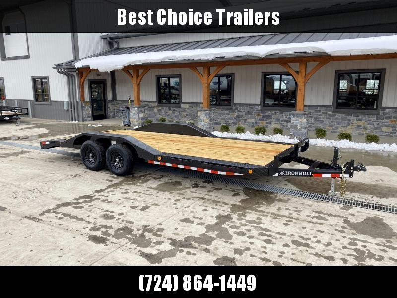 2022 Ironbull 102"x20' Buggy Hauler Car Trailer 9990# GVW * 102" DECK * DRIVE OVER FENDERS * 16" O.C. FLOOR * 5" CHANNEL TONGUE/FRAME * CHANNEL C/M * RUBRAIL/STAKE POCKETS/PIPE SPOOLS/D-RINGS * ADJUSTABLE COUPLER * DROP LEG JACK * DEXTER'S 2022 Ironbull 102"x20' Buggy Hauler Car Trailer 9990# GVW * 102" DECK * DRIVE OVER FENDERS * 16" O.C. FLOOR * 5" CHANNEL TONGUE/FRAME * CHANNEL C/M * RUBRAIL/STAKE POCKETS/PIPE SPOOLS/D-RINGS * ADJUSTABLE COUPLER * DROP LEG JACK * DEXTER'S