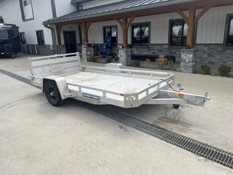 USED 2020 Sure-Trac 7X12 Aluminum Utility Trailer 2990 * BI-FOLD GATE * ALUMINUM FLOOR *