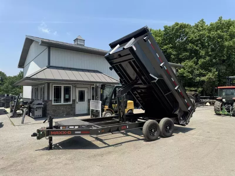 2026 MAXXD 7x14' DJX Dump Trailer 17500# GVW * 7GA FLOOR * 3' HIGH SIDES * DEXTER 8000# AXLES * 17.5" 18-PLY RUBBER * OVERSIZE 6X20 SCISSOR * 8"/15# I-BEAM FRAME * 12" O.C. C/M * WIRELESS REMOTE * COMBO GATE * HD TOP RAIL * DELUXE TARP * REAR JACKS