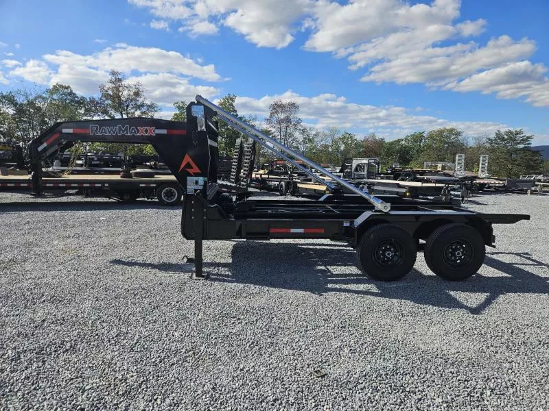 2026 RawMaxx 7x14' Gooseneck Rolloff Dump Trailer 14000# GVW * ELECTRIC TARP KIT * 10" I-BEAM FRAME * 6x20" OVERSIZE 11-TON SCISSOR HOIST * 17.5K WINCH * GROUP 27 DEEP CYCLE BATTERY * ADJUSTABLE COUPLER * DUAL JACKS * 110V CHARGER