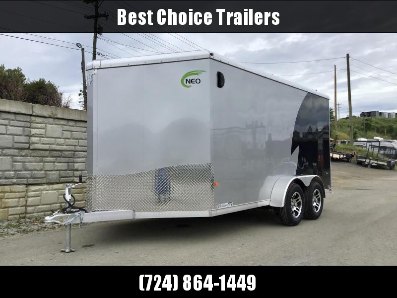 2021 Neo 7x16' NAMR Aluminum Enclosed Motorcycle Trailer * VINYL WALLS * ALUMINUM WHEELS * +6" HEIGHT * BLACK+SILVER * SPORT TIE DOWN SYSTEM 2021 Neo 7x16' NAMR Aluminum Enclosed Motorcycle Trailer * VINYL WALLS * ALUMINUM WHEELS * +6" HEIGHT * BLACK+SILVER * SPORT TIE DOWN SYSTEM
