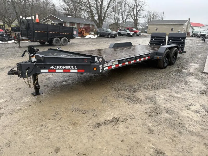 USED 2024 Iron Bull 7x22' Equipment Trailer 14000# GVW * FULL WIDTH RAMPS * 8" I-BEAM FRAME * OVERSIZE TOOLBOX * DEXTER AXLES * HD COUPLER