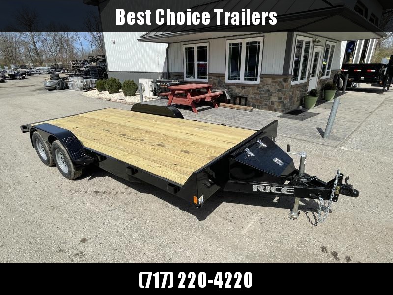 2022 Rice 7x18' Car Hauler Trailer 7000# GVW * LED'S * POWDERCOATED * 5" TONGUE AND FRAME * TREADPLATE BEAVERTAIL * SET BACK JACK * ADJUSTABLE COUPLER * CLEARANCE 2022 Rice 7x18' Car Hauler Trailer 7000# GVW * LED'S * POWDERCOATED * 5" TONGUE AND FRAME * TREADPLATE BEAVERTAIL * SET BACK JACK * ADJUSTABLE COUPLER * CLEARANCE