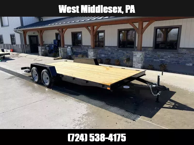2025 AMO 7x18' Wood Deck Car Trailer 7000# GVW * LED TAIL LIGHTS