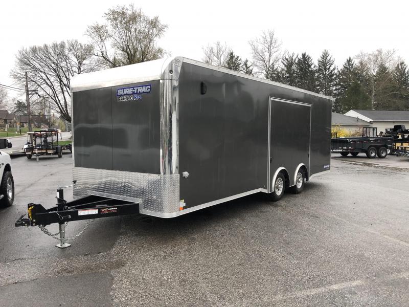USED 2020 Sure Trac Racing Pro Enclosed Car Hauler Trailer * STBNRP10224TA-100 * NEW MODEL * LOADED * FULL ESCAPE HATCH * CHARCOAL USED 2020 Sure Trac Racing Pro Enclosed Car Hauler Trailer * STBNRP10224TA-100 * NEW MODEL * LOADED * FULL ESCAPE HATCH * CHARCOAL